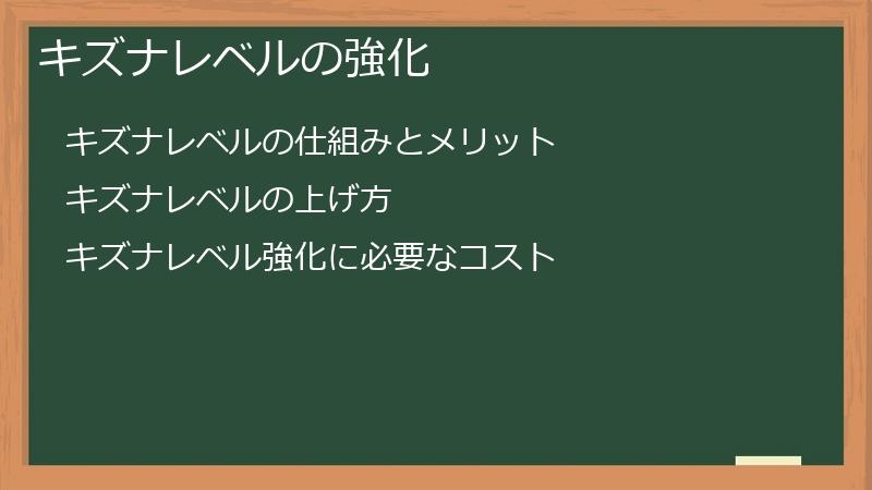 キズナレベルの強化