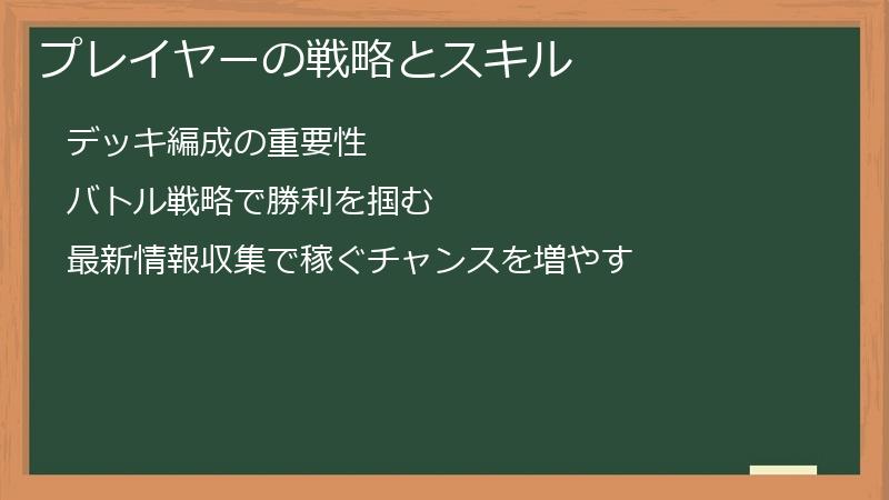 プレイヤーの戦略とスキル