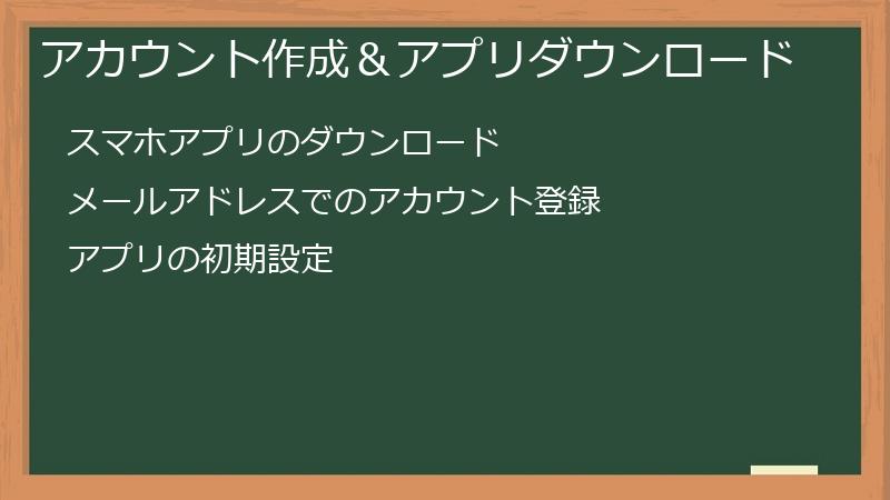 アカウント作成＆アプリダウンロード
