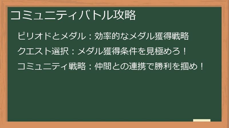 コミュニティバトル攻略