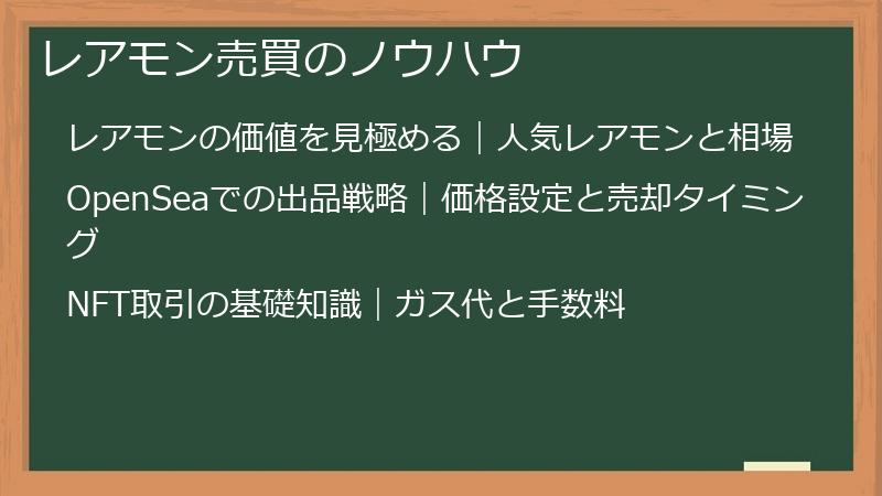 レアモン売買のノウハウ