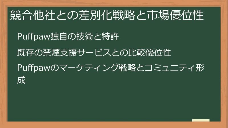 競合他社との差別化戦略と市場優位性