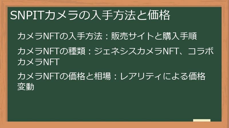 SNPITカメラの入手方法と価格