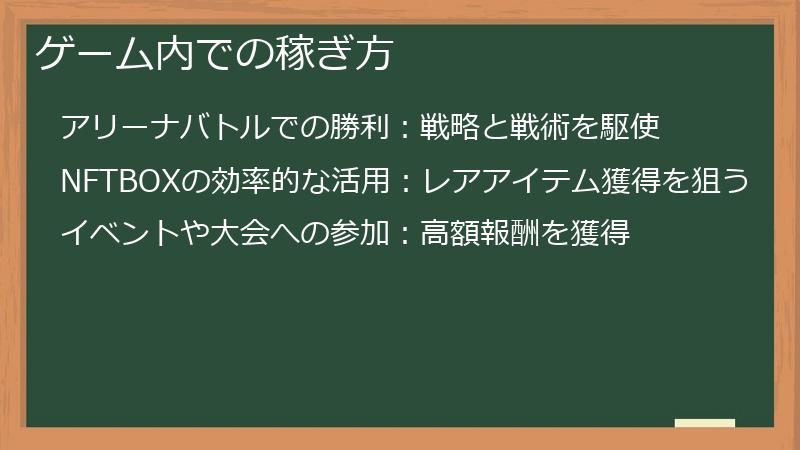 ゲーム内での稼ぎ方