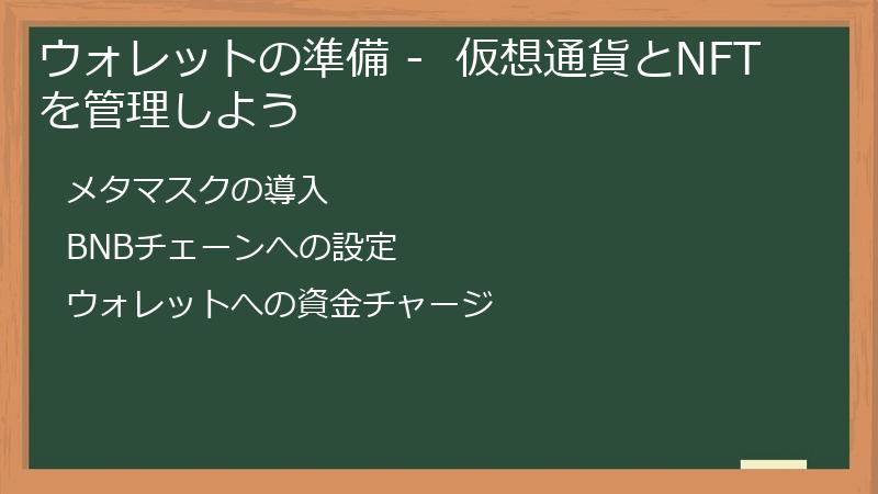 ウォレットの準備 -  仮想通貨とNFTを管理しよう