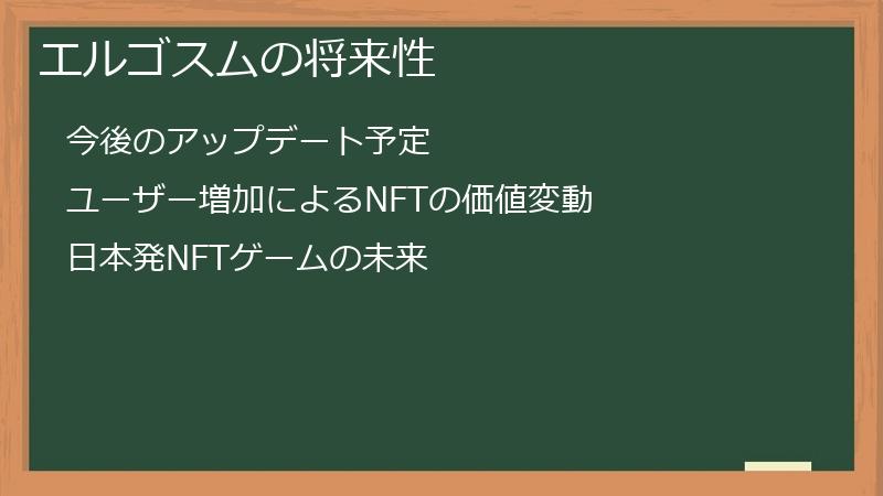 エルゴスムの将来性