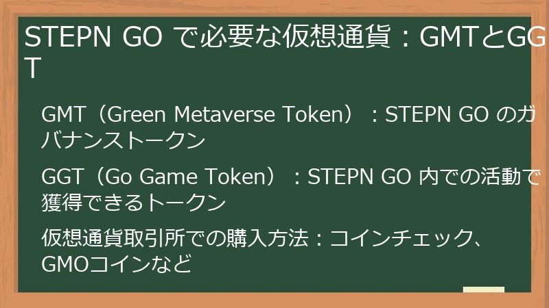 STEPN GO で必要な仮想通貨：GMTとGGT