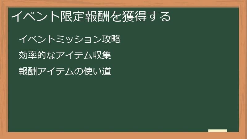 イベント限定報酬を獲得する