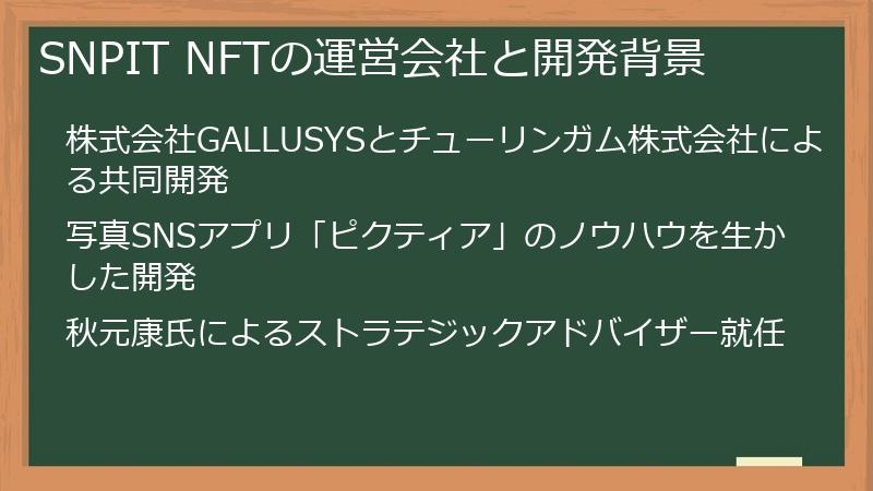SNPIT NFTの運営会社と開発背景