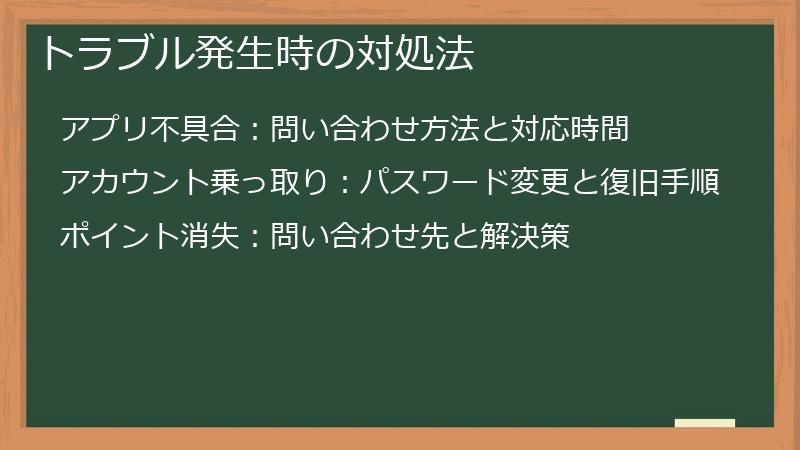 トラブル発生時の対処法