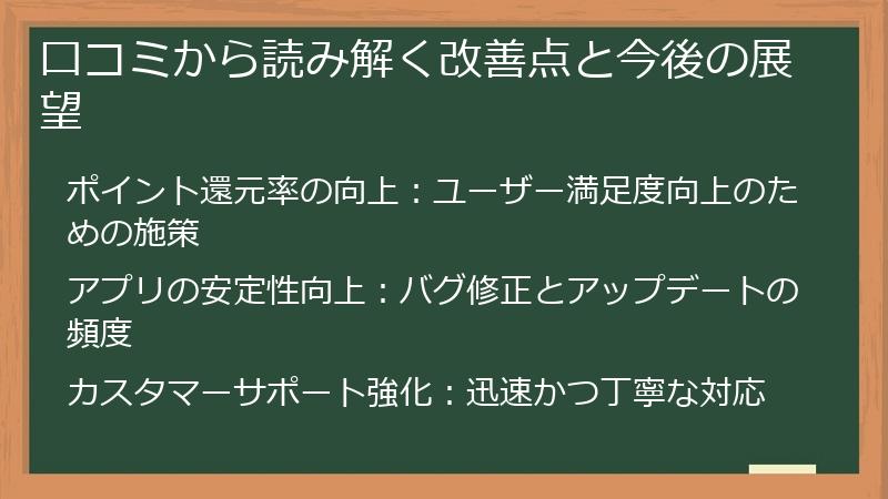 口コミから読み解く改善点と今後の展望