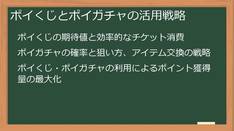 ポイくじとポイガチャの活用戦略