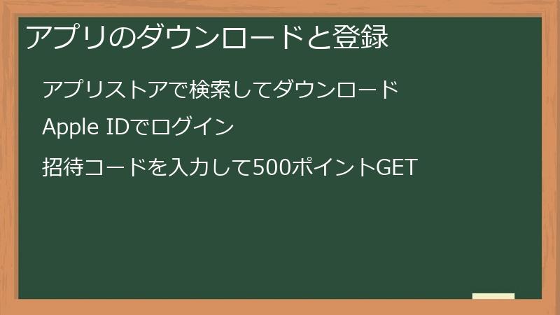 アプリのダウンロードと登録