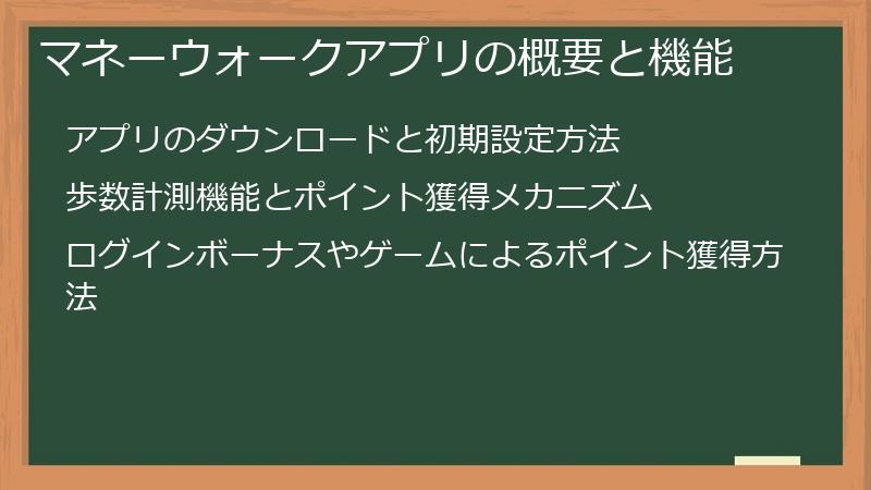 マネーウォークアプリの概要と機能