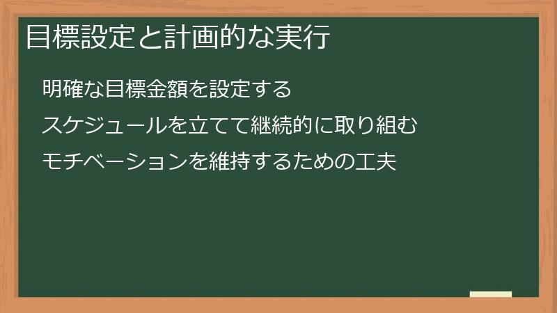 目標設定と計画的な実行