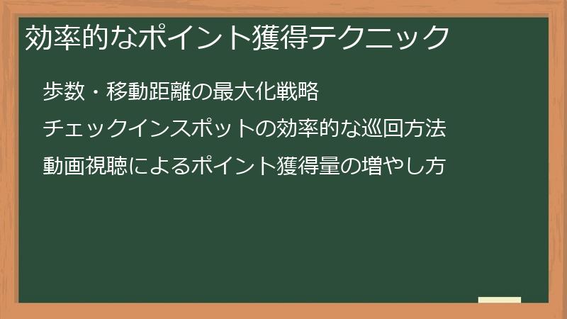 効率的なポイント獲得テクニック