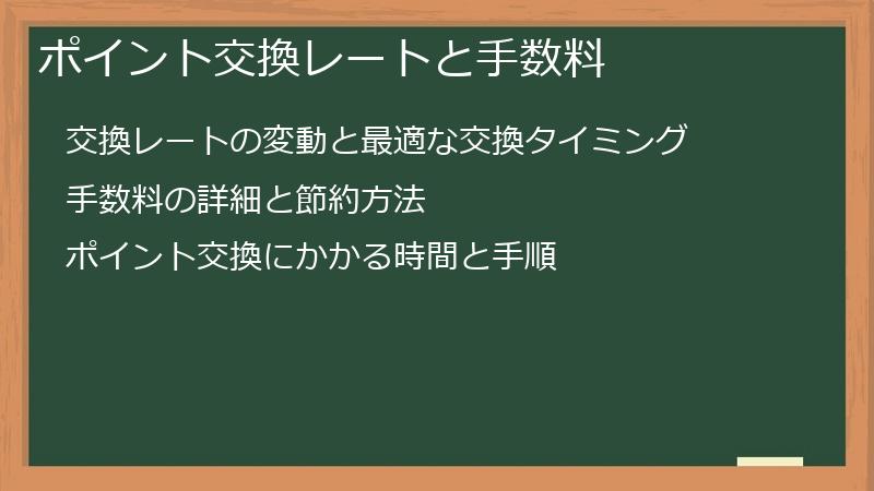 ポイント交換レートと手数料