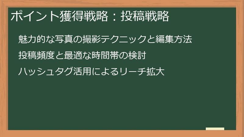 ポイント獲得戦略：投稿戦略