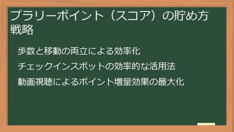 プラリーポイント（スコア）の貯め方戦略