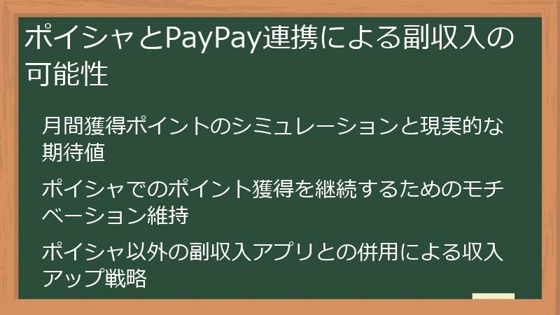 ポイシャとPayPay連携による副収入の可能性