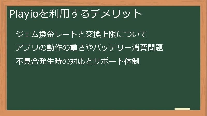 Playioを利用するデメリット