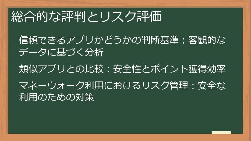 総合的な評判とリスク評価
