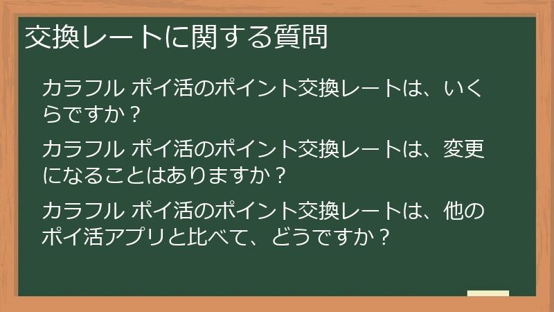 交換レートに関する質問