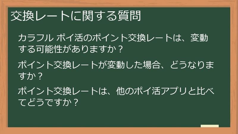 交換レートに関する質問