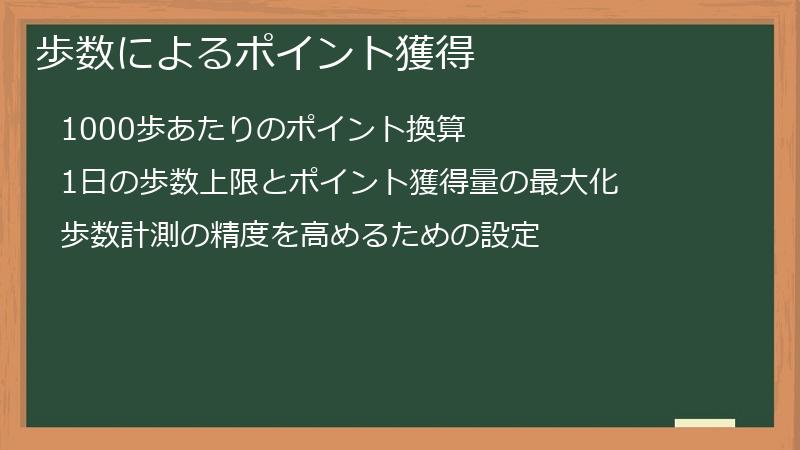 歩数によるポイント獲得