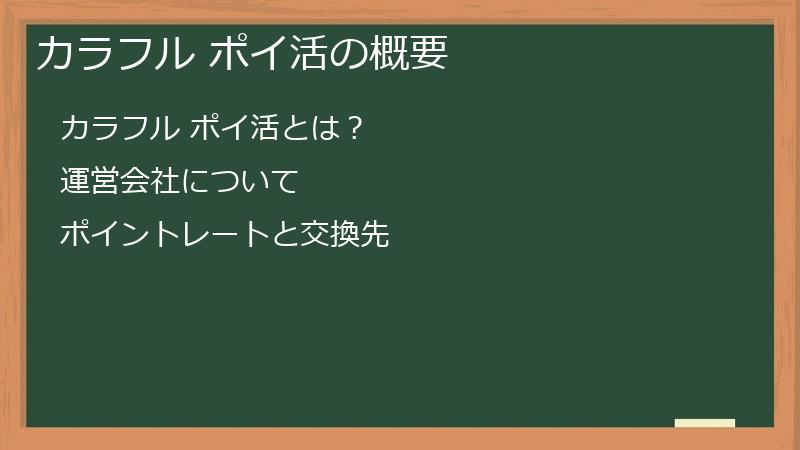 カラフル ポイ活の概要