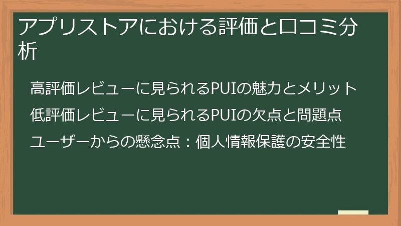 アプリストアにおける評価と口コミ分析