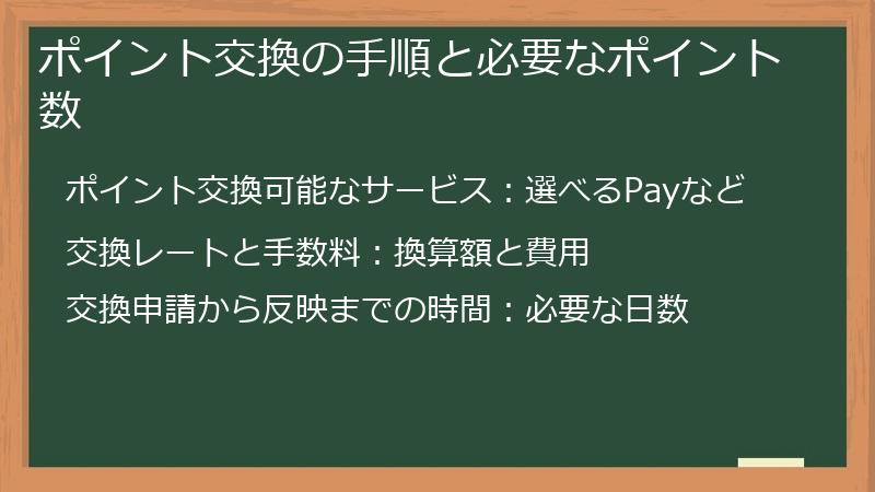 ポイント交換の手順と必要なポイント数