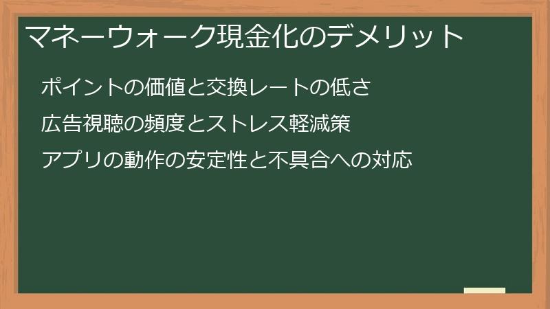 マネーウォーク現金化のデメリット