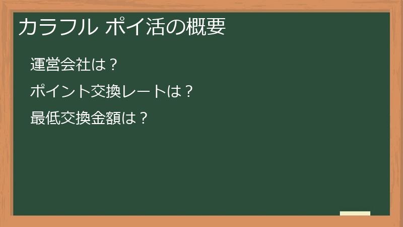 カラフル ポイ活の概要