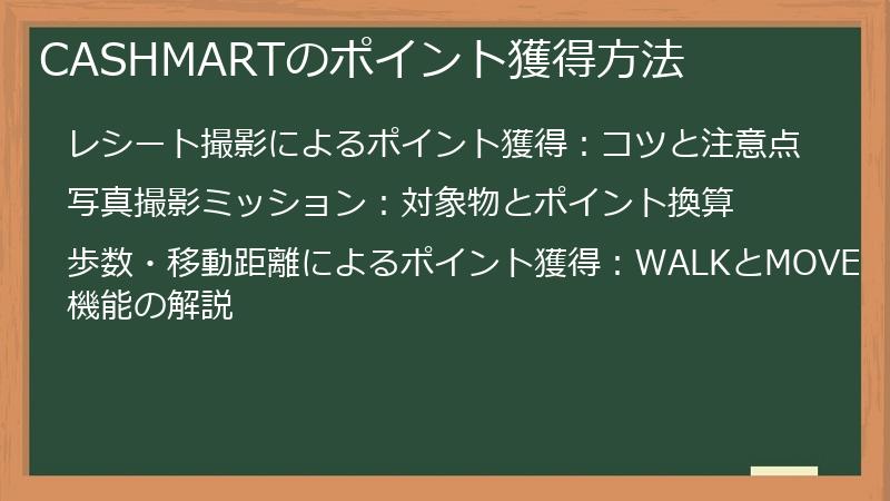 CASHMARTのポイント獲得方法
