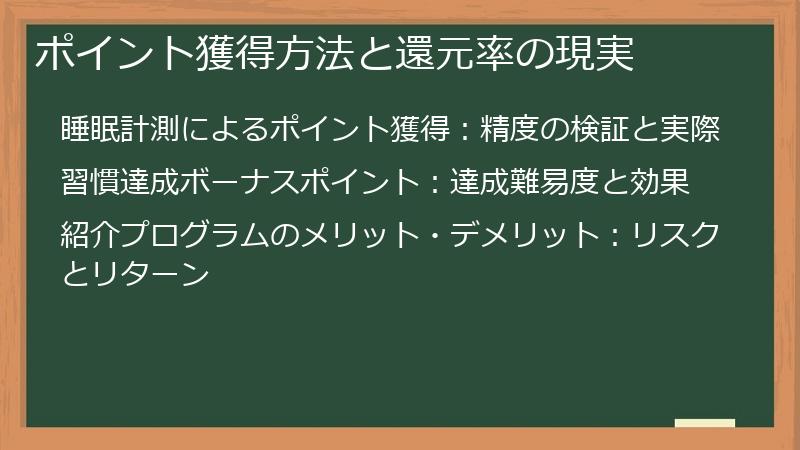ポイント獲得方法と還元率の現実
