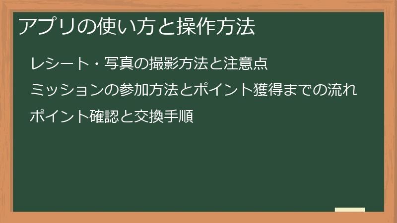 アプリの使い方と操作方法