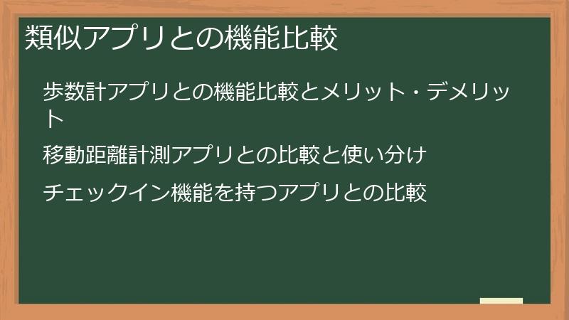 類似アプリとの機能比較