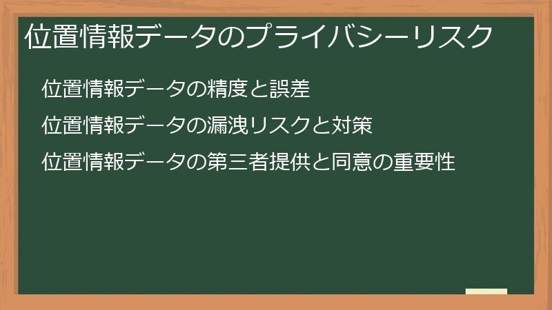 位置情報データのプライバシーリスク