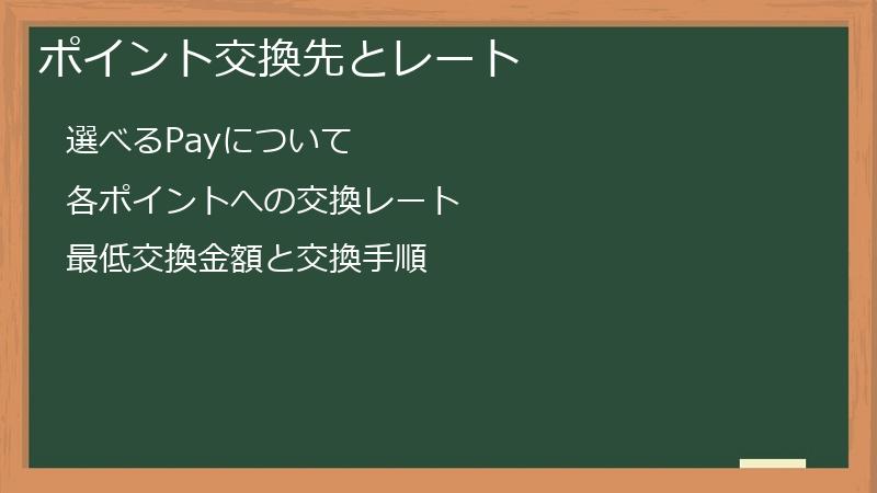 ポイント交換先とレート