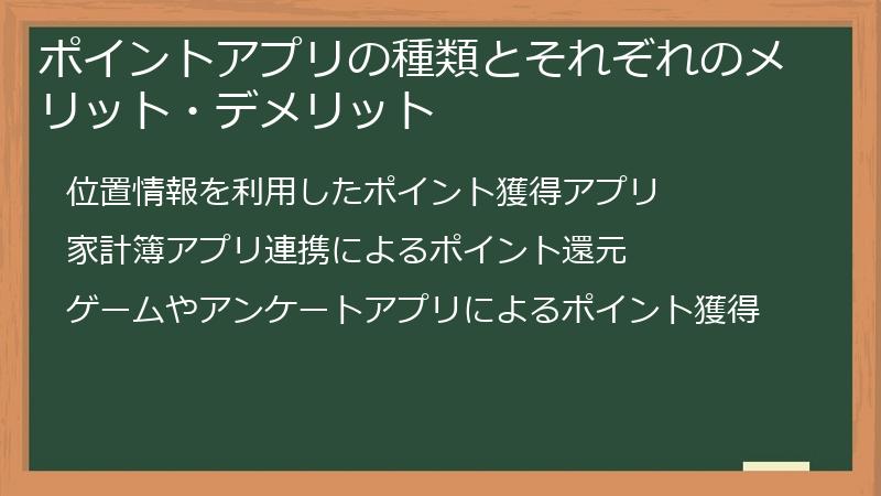 ポイントアプリの種類とそれぞれのメリット・デメリット