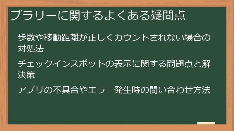 プラリーに関するよくある疑問点