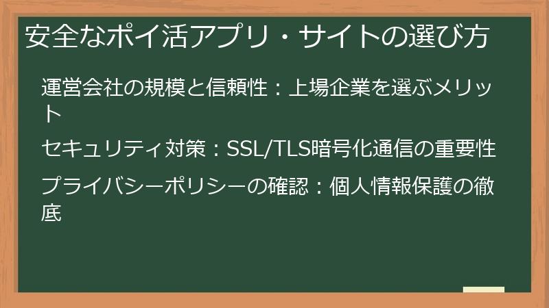 安全なポイ活アプリ・サイトの選び方