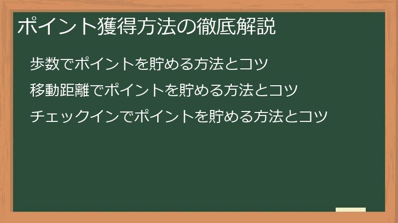 ポイント獲得方法の徹底解説