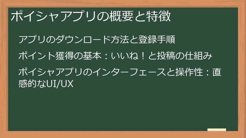 ポイシャアプリの概要と特徴
