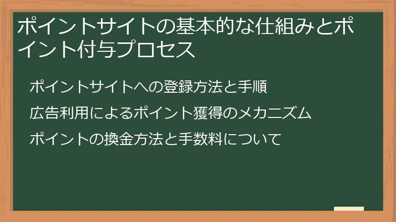 ポイントサイトの基本的な仕組みとポイント付与プロセス