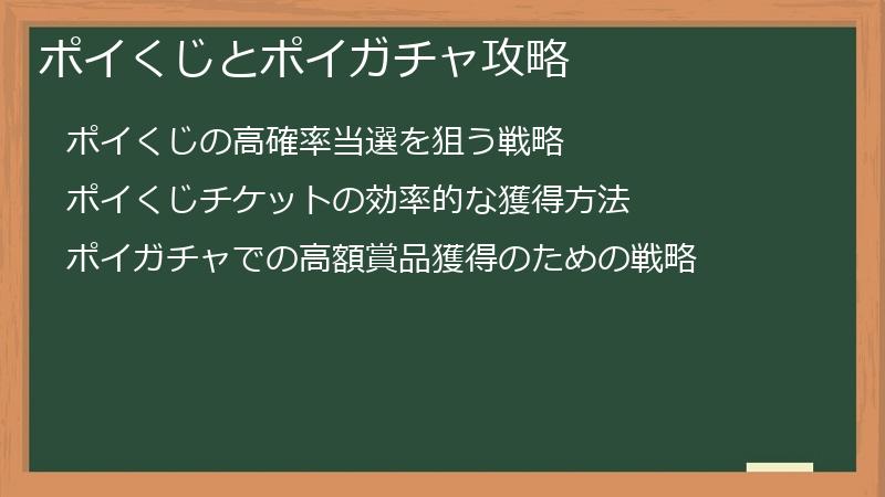 ポイくじとポイガチャ攻略