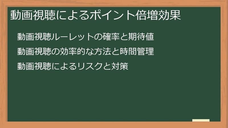 動画視聴によるポイント倍増効果
