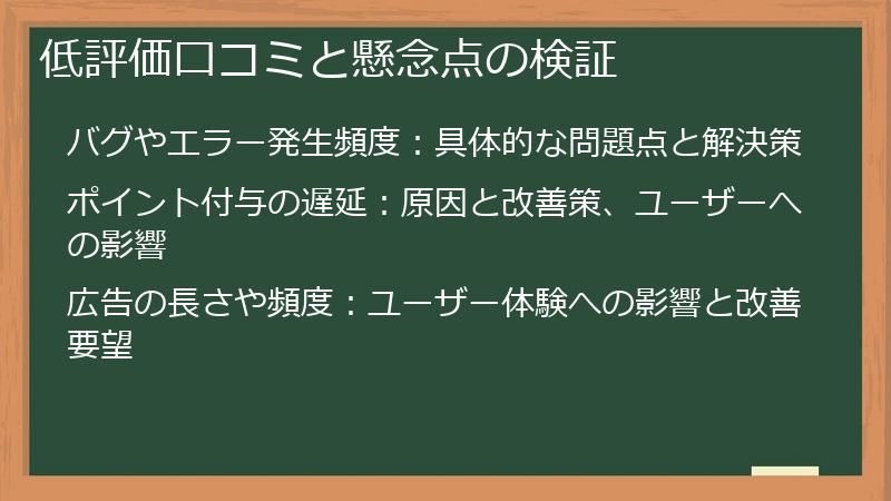 低評価口コミと懸念点の検証
