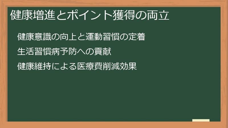 健康増進とポイント獲得の両立